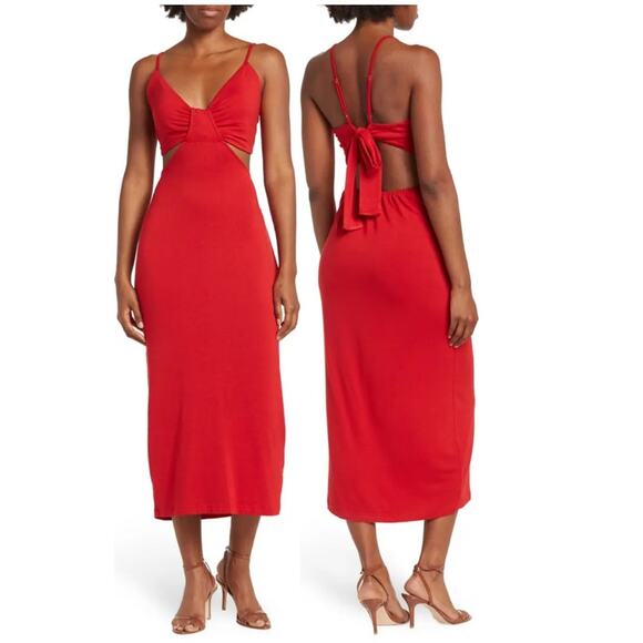 Walter Baker Sandrine Dress, Scarlet Red Cut Out XL - Picture 1 of 6
